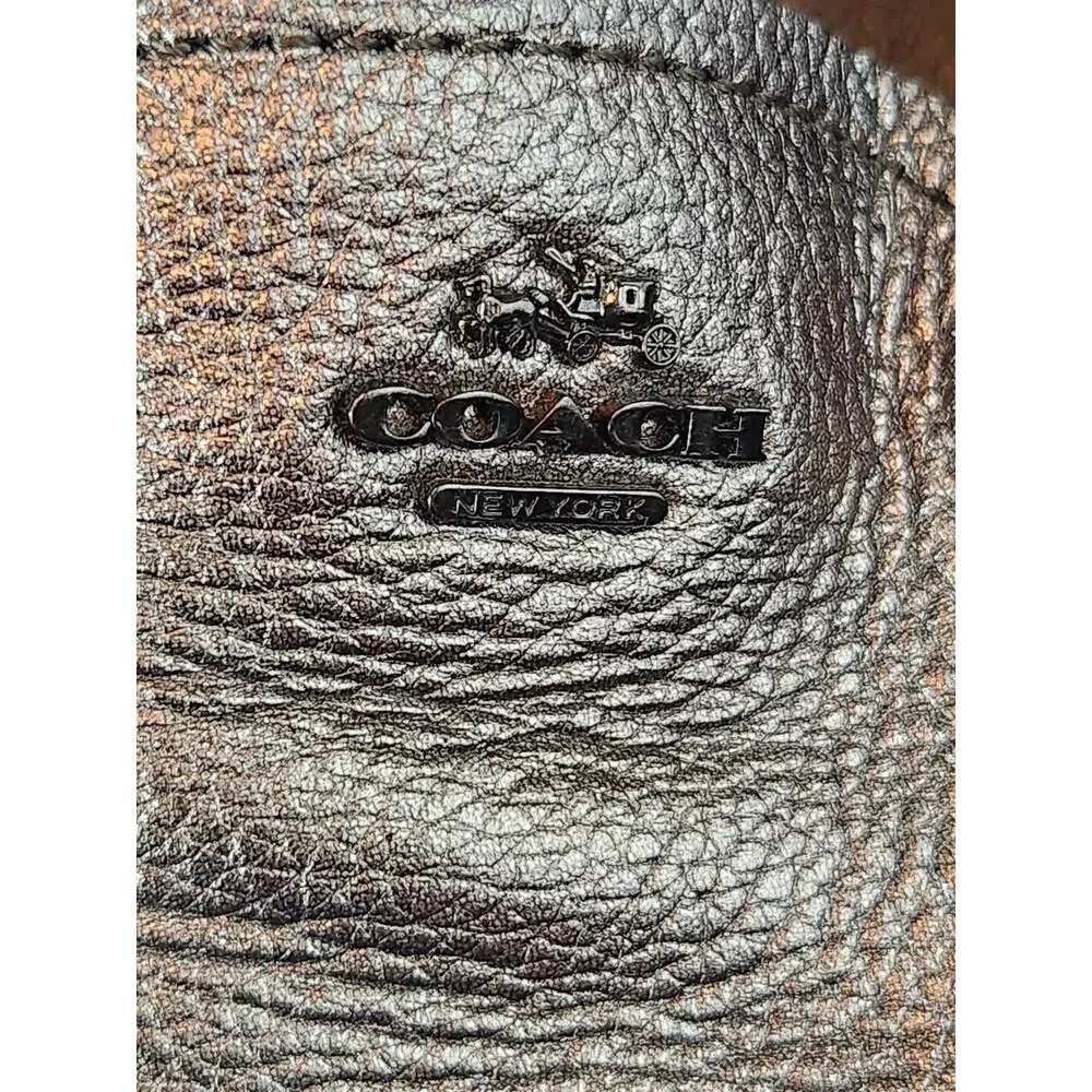 Coach Amber sz 5.5B matallic pewter pebbled leather driving loafer shoes comfort